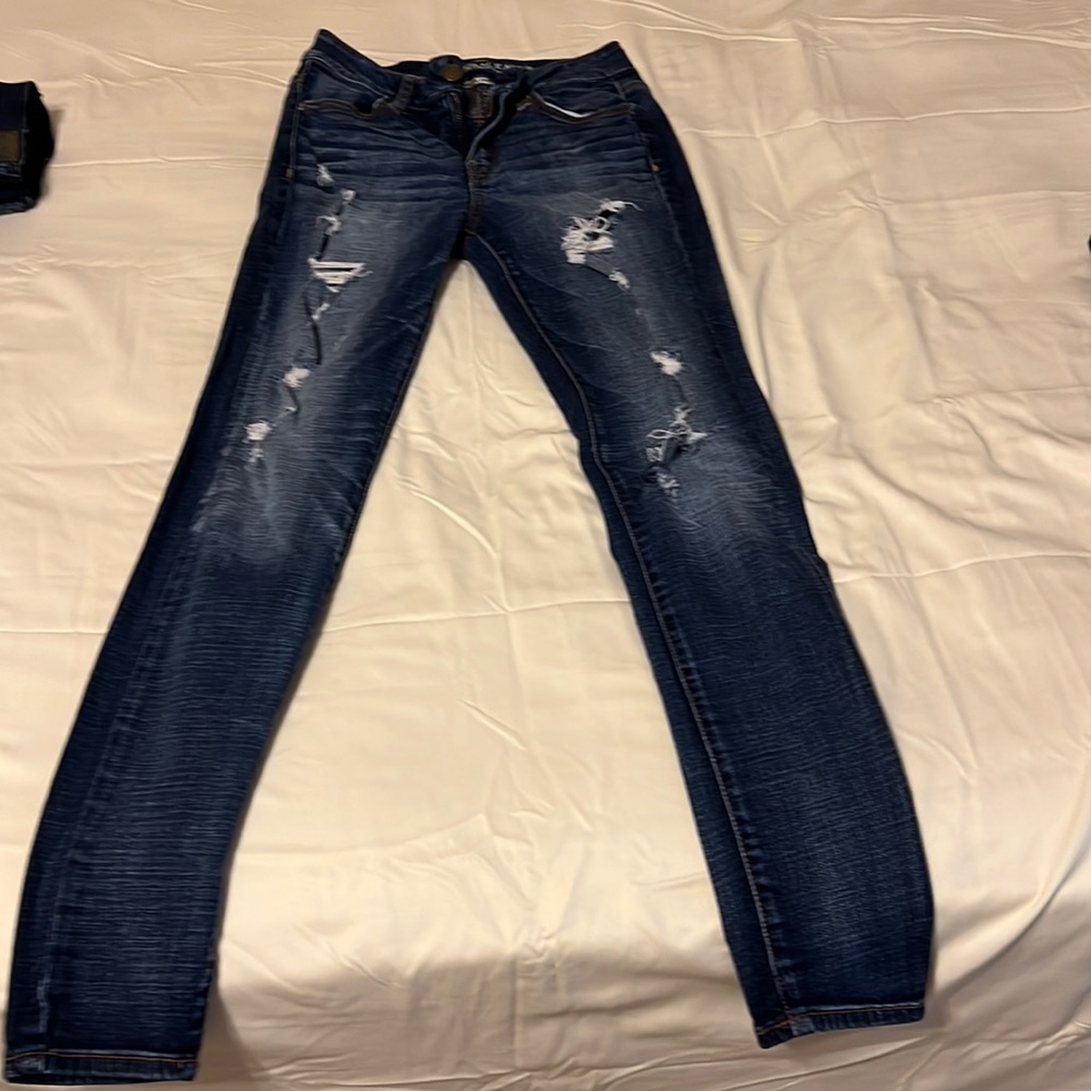 American Eagle outfitters super stretch distressed jeans. Size 2.